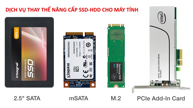 Thay Nâng thay ổ cứng SSD HDD cho máy tính laptop PC